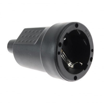 Cupla stecher cauciucata elSales ELS-CSC, 220V,16 A, negru foto