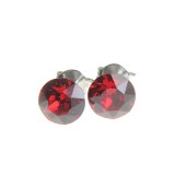 Cercei rosii cu elemente Swarovski