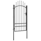 vidaXL Poartă de grădină, negru, 1 x 2,5 m, oțel