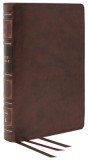 Nkjv, Reference Bible, Classic Verse-By-Verse, Center-Column, Genuine Leather, Brown, Thumb Indexed, Red Letter, Comfort Print: Holy Bible, New King J