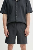 Won Hundred pantaloni scurți din bumbac culoarea gri, 3561-14234