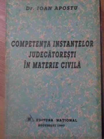 COMPETENTA INSTANTELOR JUDECATORESTI IN MATERIE CIVILA-IOAN APOSTU-232467