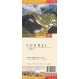 Muntii Rodnei. Harta de drumetii / Hiking map Rodnei Montains M1:55.000