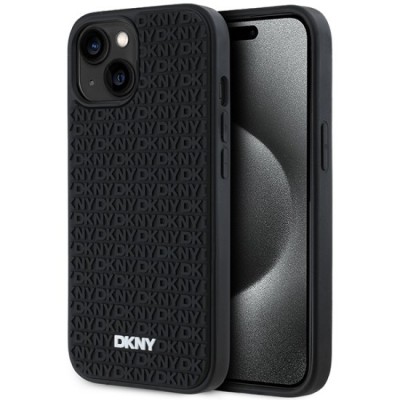Husa pentru iPhone 15 Plus - DKNY Hardcase 3D Rubber Repeat Pattern (DKHCP15M3DRPWK) - Black foto