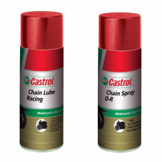 Set 2 Buc Castrol Spray Ungere Lant Moto Chain Lube Racing 400ML 15512B foto