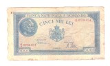 Bancnota 5000 lei 20 martie 1945, circulata, stare relativ buna