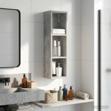 vidaXL Dulap de perete pentru baie cu raft Gri Beton 20 x 14 x 70 cm 889298