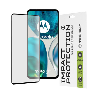 Folie pentru Motorola Moto G52 / Moto G82 5G - Techsuit 111D Full Cover / Full Glue Glass - Black foto