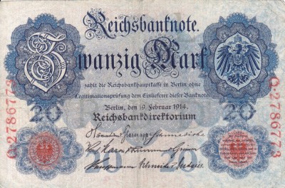 GERMANIA 20 marci 1914 VF!!! foto