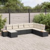 VidaXL Set de canapele pentru grădină cu pernă 8 pcs negru și crem