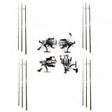 Set 4 Lansete 3, 90m, 3 Segm, Mandrina Metalica+4 Mulinete Cool Angel G65