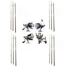 Set 4 Lansete 3, 90m, 3 Segm, Mandrina Metalica+4 Mulinete Cool Angel G65