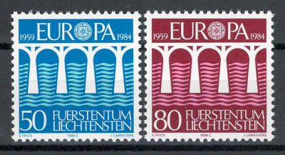 Liechtenstein 1984 837/38 MNH nestampilat - Europa: 25 de ani CEPT foto
