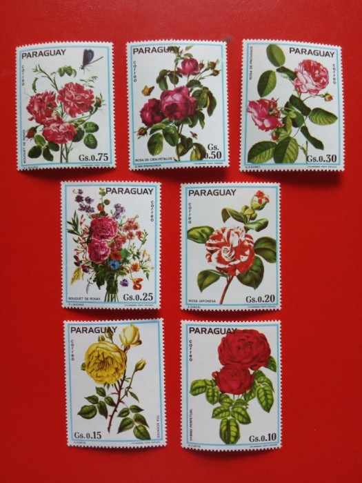 PARAGUAY, FLORI - SERIE COMPLETĂ MNH