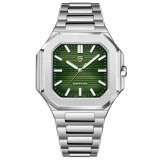 Ceas Bărbați Pagani YS019 Argintiu-Verde &ndash; Design Business, Funcții Multiple, Afișaj Luminos, Rezistent la Apă 5ATM