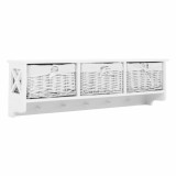 Cumpara ieftin Raft suspendabil din lemn 3 cosuri alb Rafaello 100x30x20 cm