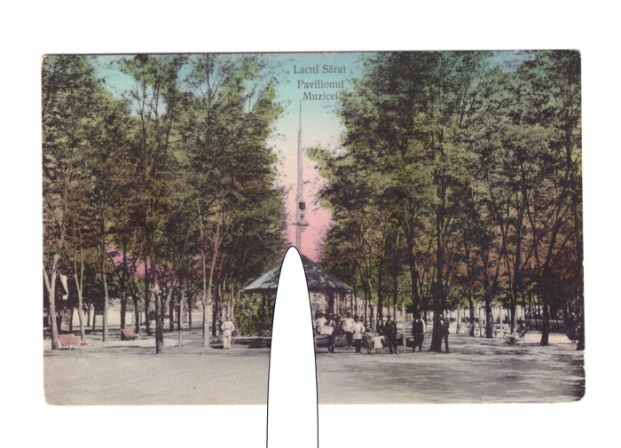 CP Lacul Sarat - Pavilionul Muzicei, pana in 1918, animata, necirculata