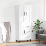 Cumpara ieftin Dulap &icirc;nalt, alb, 69,5x34x180 cm, lemn compozit