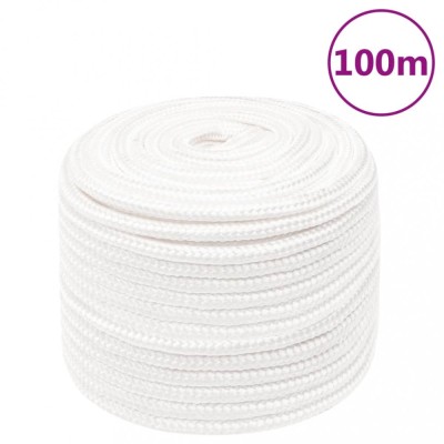 Gossi franghie de barca, alb complet, 14 mm, 100 m, polipropilena foto