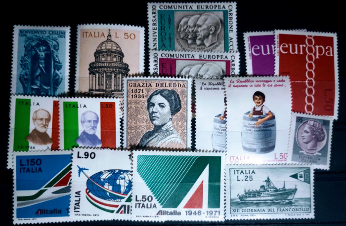 Italia 1971 Lot timbre Italia nestampilate