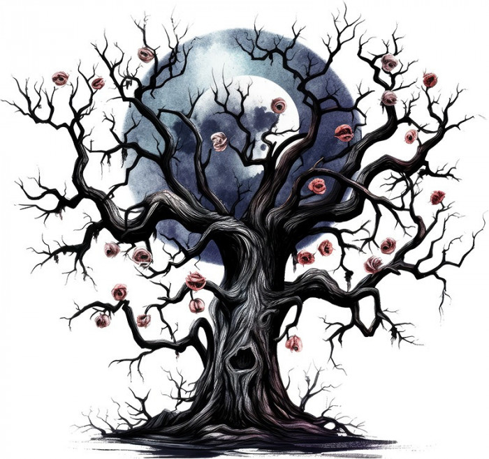 Sticker decorativ, Copac-Halloween, Negru, 64 cm, 8486ST-1