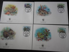 Antigua si Barbuda-WWF,fauna marina-set complet FDC foto