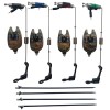 Set 4 senzori camuflaj, 4 swingeri multicolor, 4 suporti, Diamant Alb
