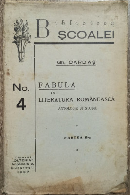 Fabula in literatura romaneasca - Gh. Cardas foto