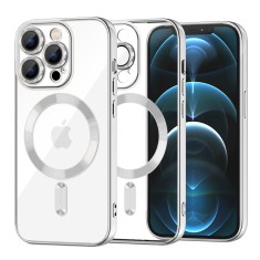 Husa premium iPhone 12 Pro Max Techsuit Luxury Crystal MagSafe, argintiu foto