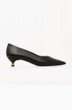 Vanda Novak pantofi de piele Diana culoarea negru, pe toc jos