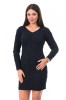 V542-44 Rochie stil pulover cu maneci lungi si impletituri ample, M