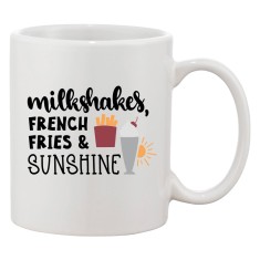 Cana alba personalizata 'Milkshakes, french fries &amp; sunshine', INOVATIX&reg;. 330ml