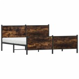 Cumpara ieftin Cadru pat metalic fara saltea, stejar fumuriu, 180x200 cm