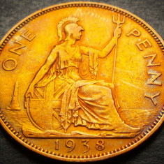 Moneda istorica PENNY - Marea Britanie/Anglia, anul 1938 *cod 3875 - GEORGIVS VI
