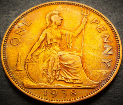 Moneda istorica PENNY - Marea Britanie/Anglia, anul 1938 *cod 3875 - GEORGIVS VI foto