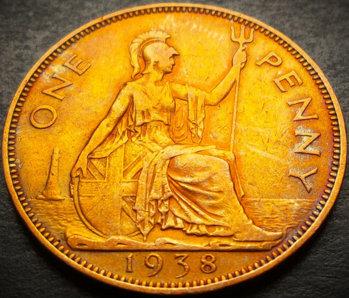 Moneda istorica PENNY - Marea Britanie/Anglia, anul 1938 *cod 3875 - GEORGIVS VI