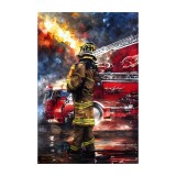 Sticker decorativ, Pompier, Rosu, 85 cm, 6499ST