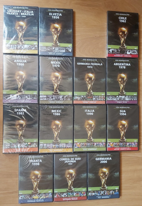 DVD Fotbal: Seria Cupa Mondiala FIFA 1930-2006 ( 14 discuri SIGILATE )