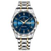 Ceas de mana barbatesc Poedagar Quartz Analog Fashion Otel Argintiu Albastru