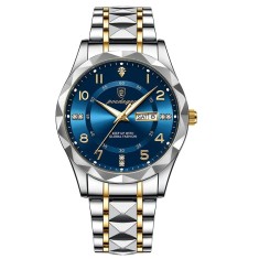 Ceas de mana barbatesc Poedagar Quartz Analog Fashion Otel Argintiu Albastru