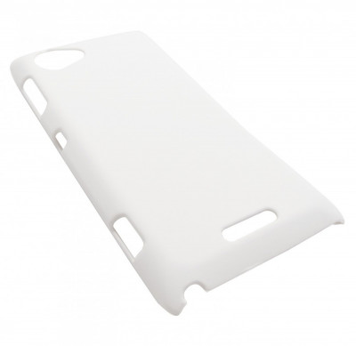 Husa tip capac plastic cauciucat alb pentru Sony Xperia L (C2104 / C2105) S36h foto