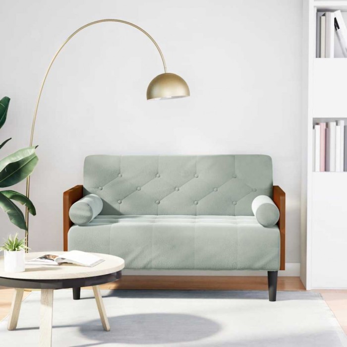 Gossi canapea loveseat cu perne de sustinere gri deschis 110 cm
