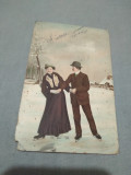 CARTE POSTALA FELICITARE 1900 CIRCULATA ROMANIA