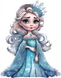 Sticker decorativ, Printesa Elsa, Albastru, 75 cm, 1269STK