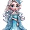Sticker decorativ, Printesa Elsa, Albastru, 75 cm, 1269STK