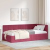 VidaXL Cadru de pat colțar cu headboard bordo 90 x 190 cm Catifea 42016382