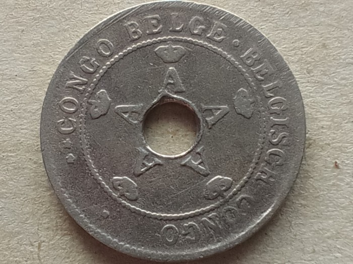 CONGO BELGIAN-10 CENTIMES 1922