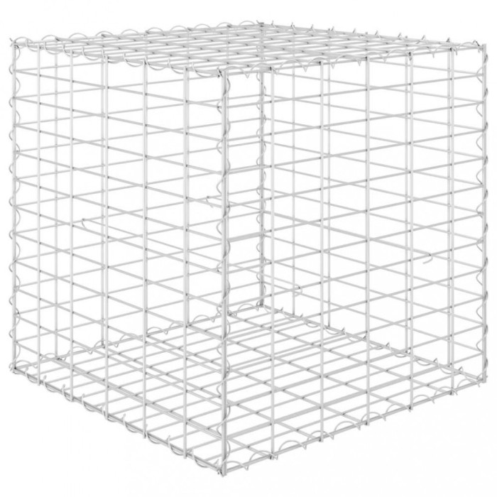 Strat inaltat cub gabion, 60 x 60 x 60 cm, sarma de otel