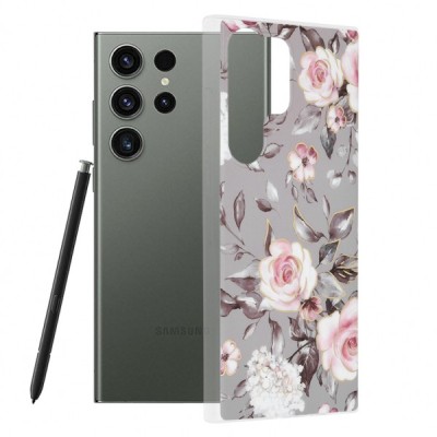 Husa pentru Samsung Galaxy S23 Ultra S918, Techsuit, Marble, Gri foto