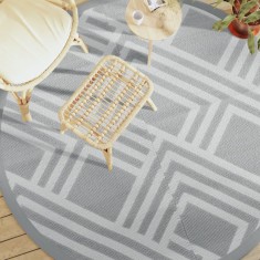 vidaXL Covor de exterior, ARAKIL gri, &Oslash;200 cm, PP